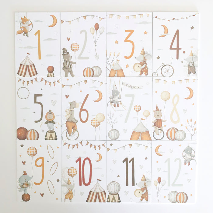 Tarjetas cumplemeses • Circo